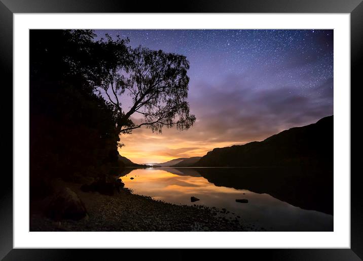 Ullswater at Night Framed Mounted Print by Paul Appleby