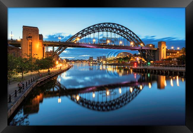 Newcastle Bridges - Dawn Framed Print by Paul Appleby