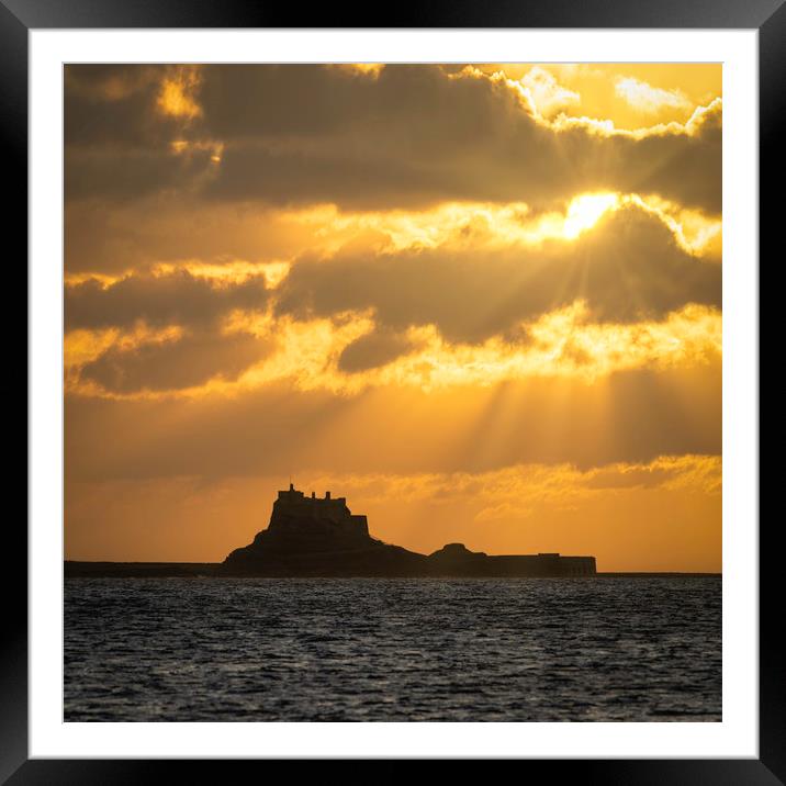Rays of Hope Over Lindisfarne Framed Mounted Print by Paul Appleby