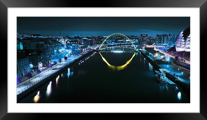 The Millennium Bridge and Quayside - Newcastle Framed Mounted Print by Paul Appleby