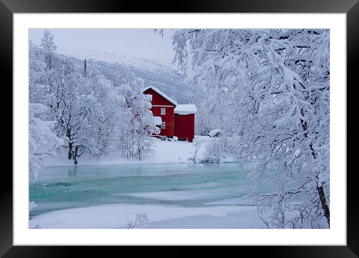 Norway In Winter Framed Mounted Print by stephanie eleftheriou