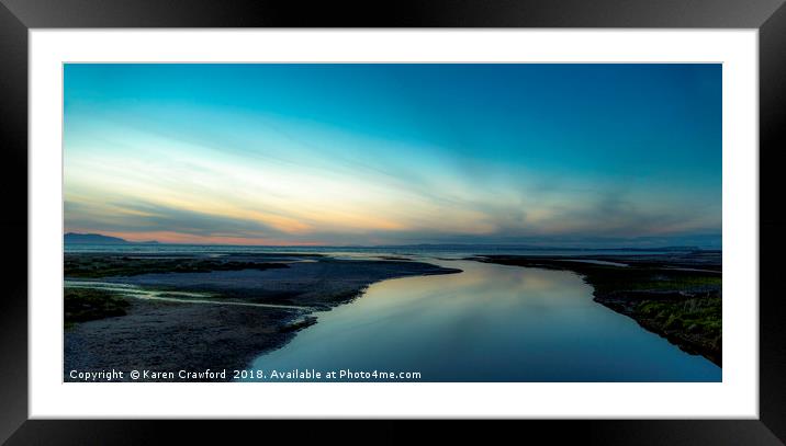 Sunset at Greenan Beach Framed Mounted Print by Karen Crawford