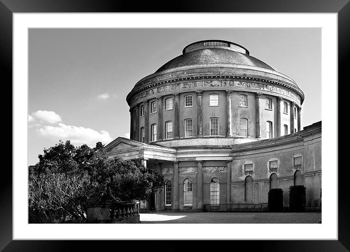 Ickworth House - The rotunda in Black & White Framed Mounted Print by Terry Pearce