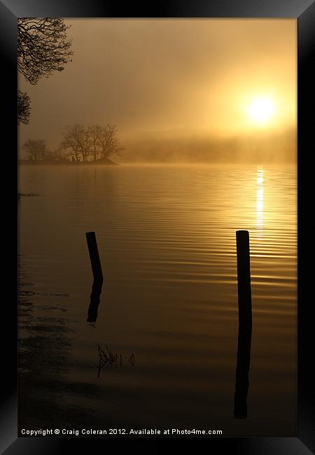 Soft ripples on misty morning water Framed Print by Craig Coleran