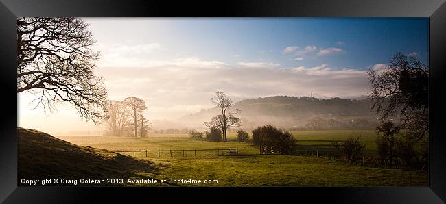 Across the valley in the mist Framed Print by Craig Coleran