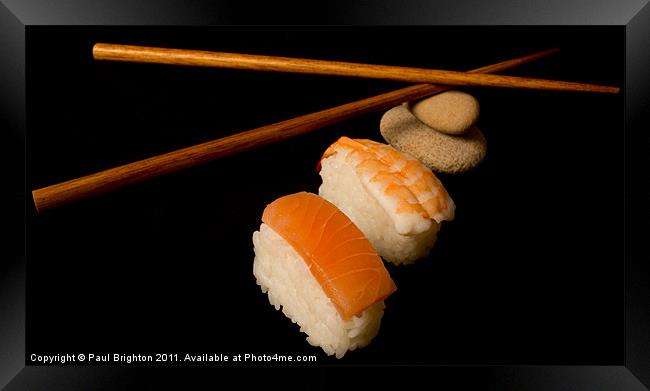 Sushi and Chopstick Framed Print by Paul Brighton
