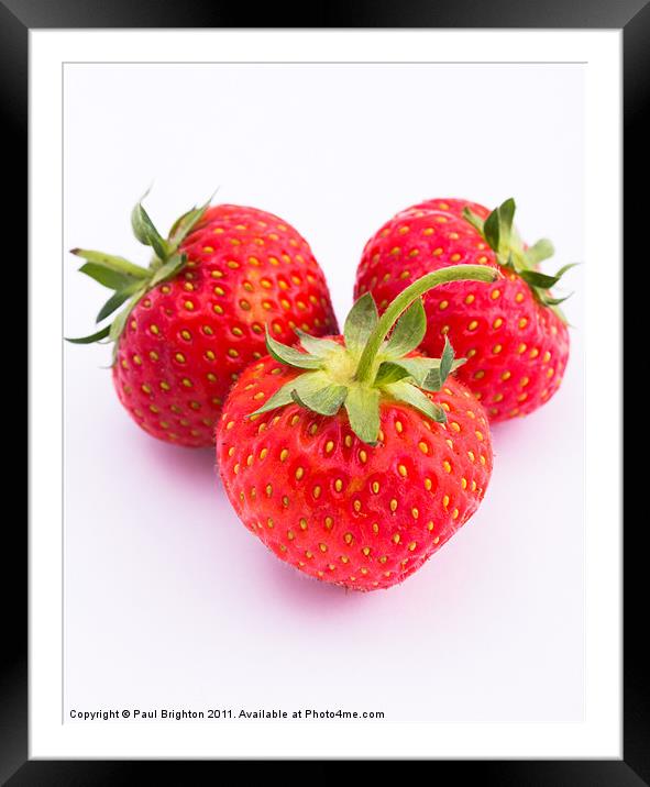 Strawberries Framed Mounted Print by Paul Brighton