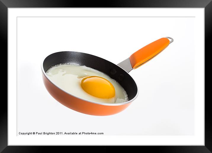 Fried Egg in Frying Pan Framed Mounted Print by Paul Brighton
