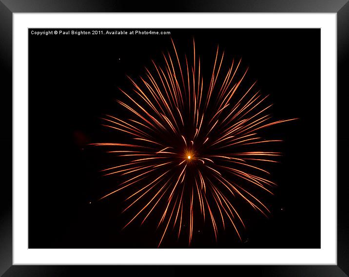 Firework Framed Mounted Print by Paul Brighton