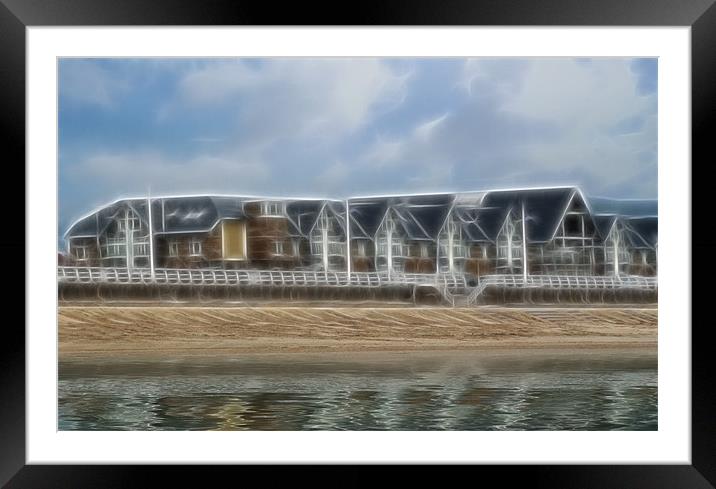 Aberavon Beachfront Flats Fractal Framed Mounted Print by Julie Hoddinott