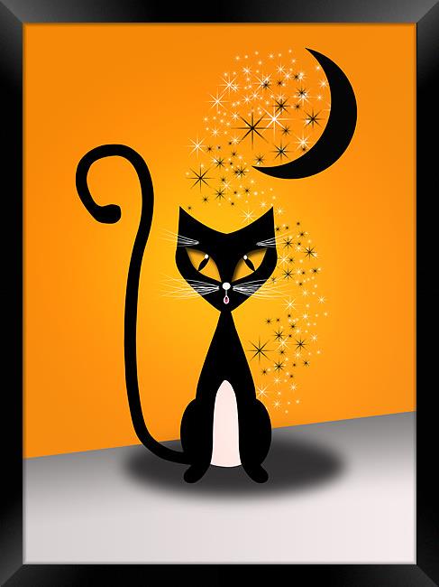 Halloween Cat Poster Framed Print by Julie Hoddinott