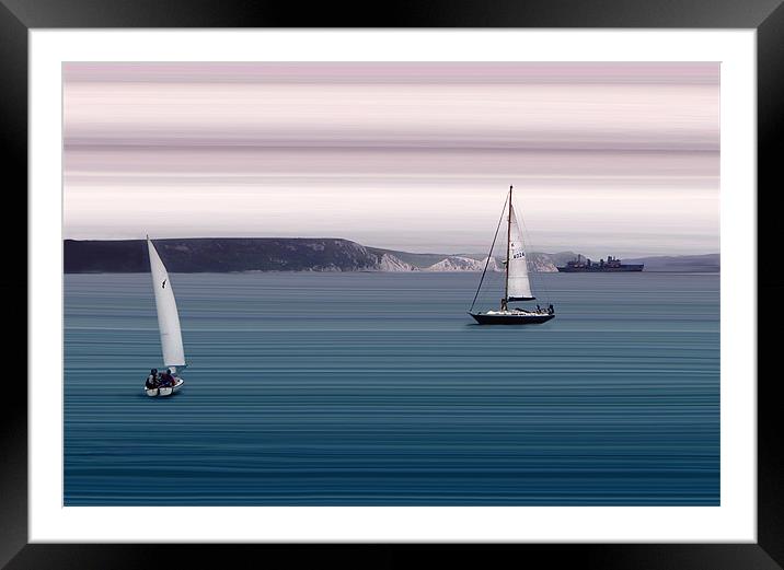 White Cliffs from Weymouth Harbour Framed Mounted Print by Julie Hoddinott