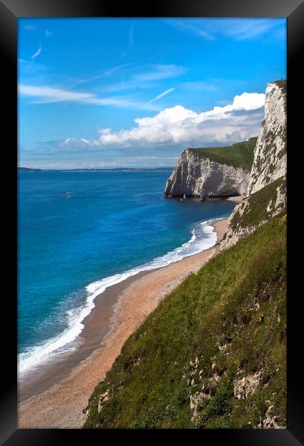 Coastal Cliffs Framed Print by Julie Hoddinott