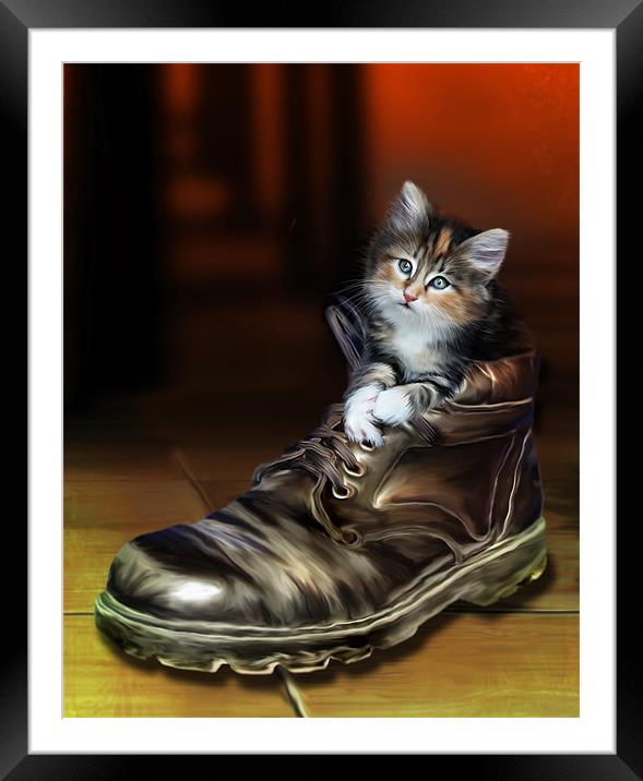Puss in Boot Framed Mounted Print by Julie Hoddinott