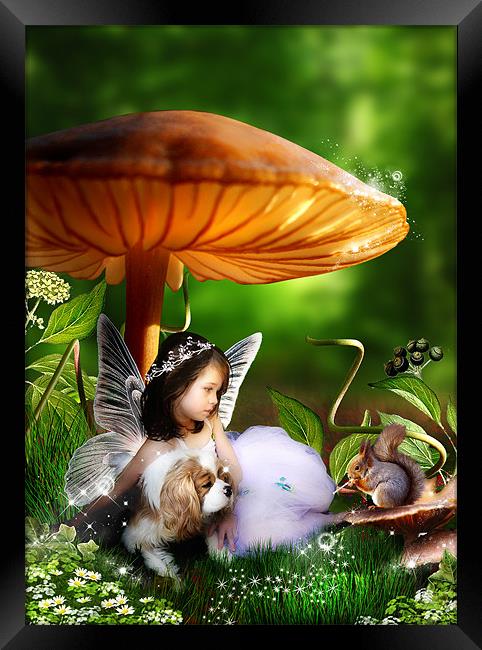 Toadstool Fairytale - Canvas Art Print Framed Print by Julie Hoddinott