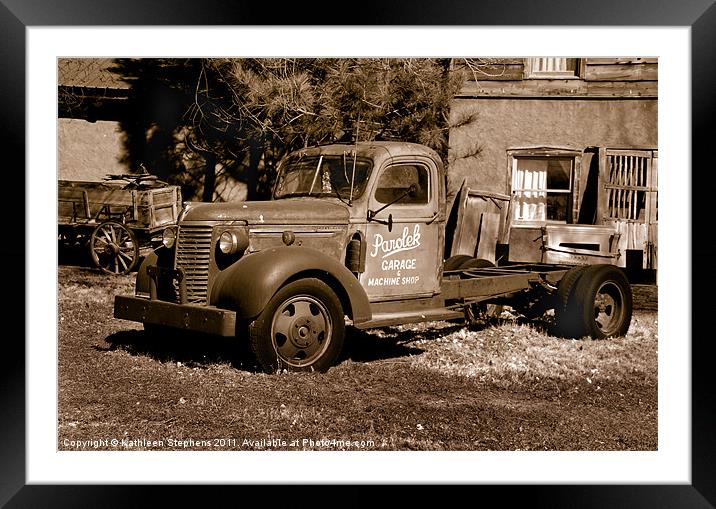 1930s Plymouth Truck Framed Mounted Print by Kathleen Stephens