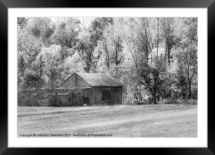 Ohio Barn in Autumn Framed Mounted Print by Kathleen Stephens