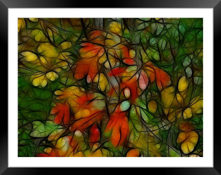 Autumn Abstract Framed Mounted Print by Kathleen Stephens