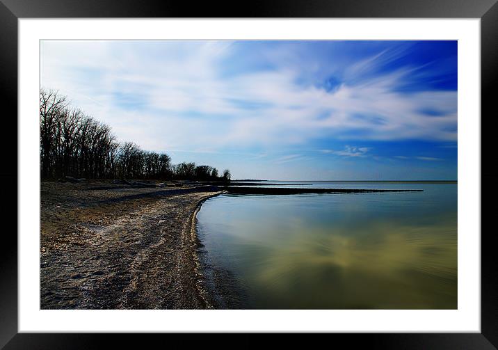 Lake Shore Framed Mounted Print by Kathleen Stephens