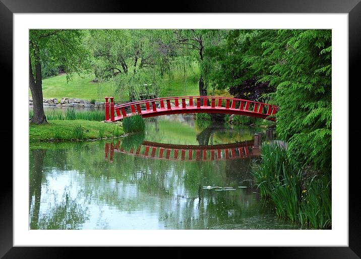  A Bridge Reflection Framed Mounted Print by Kathleen Stephens