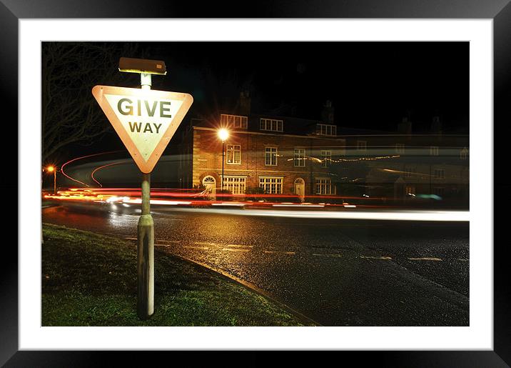 Give Way Framed Mounted Print by Daniel Cowee