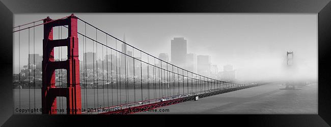 San Francisco with Golden Gate Bridge Framed Print by Thomas Stroehle