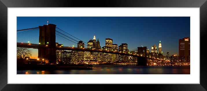 Panorama of New York Framed Mounted Print by Thomas Stroehle