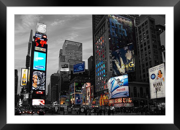 Time Square New York Framed Mounted Print by Thomas Stroehle