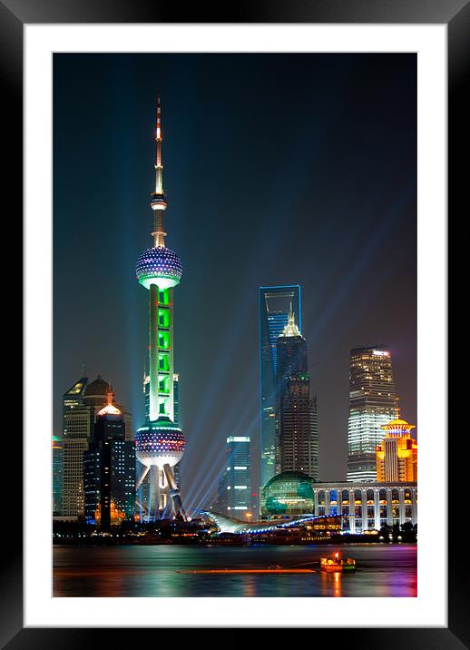 Pearl TV Tower Framed Mounted Print by Thomas Stroehle