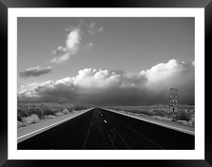 Route 66 Framed Mounted Print by Thomas Stroehle