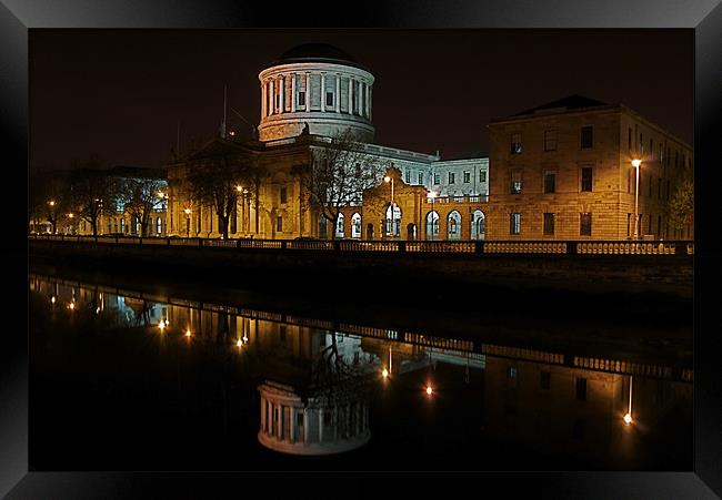The Four Courts along the River Liffey Framed Print by Thomas Stroehle