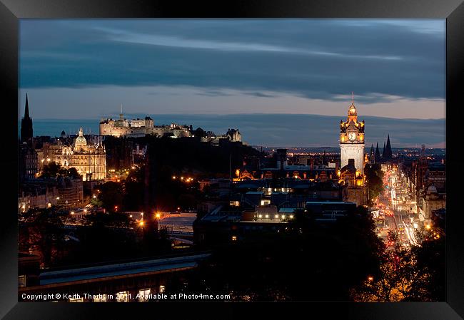 Edinburgh City by Night Framed Print by Keith Thorburn EFIAP/b