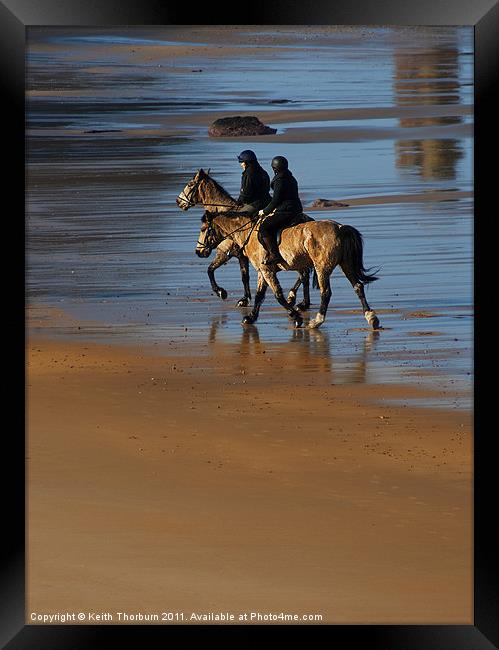 Horses on Beach Framed Print by Keith Thorburn EFIAP/b
