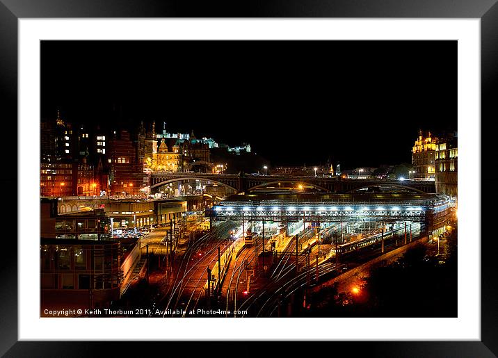 Waverly Station and Edinburgh Framed Mounted Print by Keith Thorburn EFIAP/b