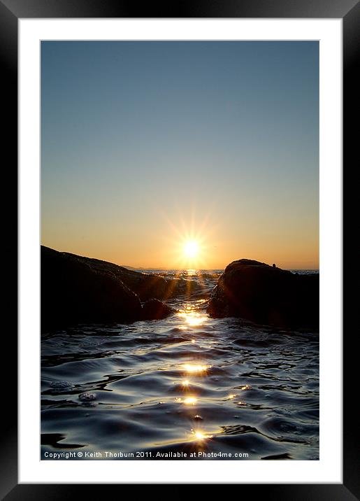 Sunset through the Rocks Framed Mounted Print by Keith Thorburn EFIAP/b