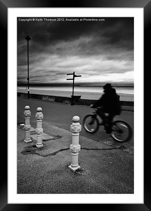 Promenade Cyclist Framed Mounted Print by Keith Thorburn EFIAP/b