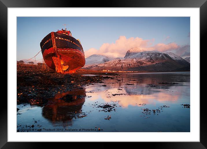 Ben Nevis with Old Boat Framed Mounted Print by Keith Thorburn EFIAP/b