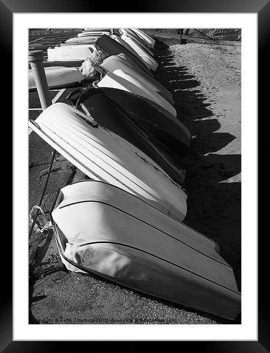 Boats Lined Up Framed Mounted Print by Keith Thorburn EFIAP/b
