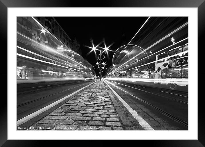 Princes Street Lights Framed Mounted Print by Keith Thorburn EFIAP/b