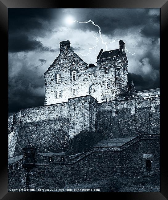 Lightning over Edinburgh Castle. Framed Print by Keith Thorburn EFIAP/b