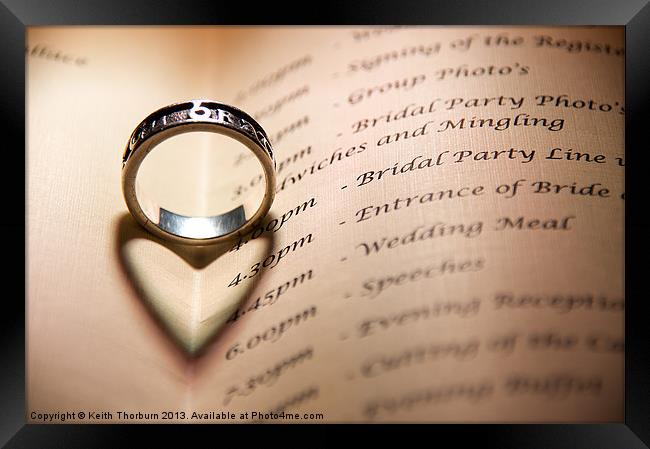 Wedding Ring on Book Framed Print by Keith Thorburn EFIAP/b