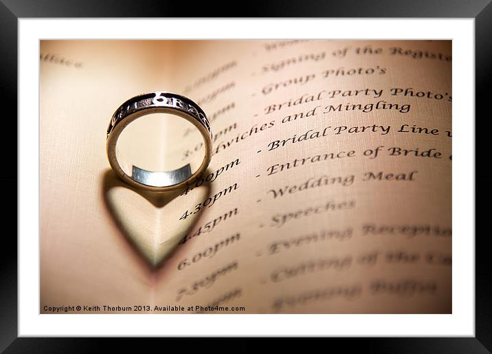 Wedding Ring on Book Framed Mounted Print by Keith Thorburn EFIAP/b