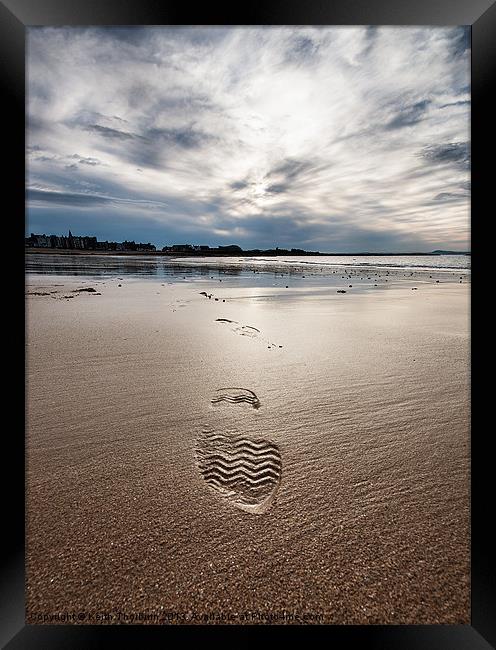 Footprint on Beach Framed Print by Keith Thorburn EFIAP/b