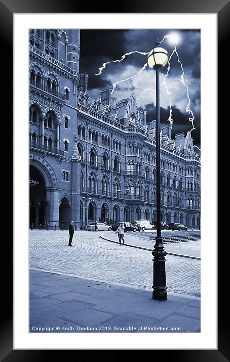 St Pancras Lightning Framed Mounted Print by Keith Thorburn EFIAP/b