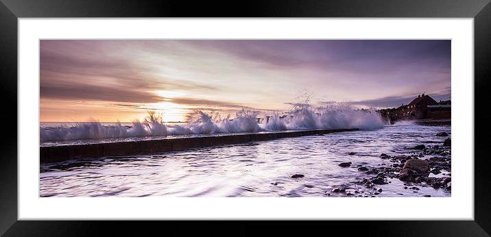 Wave Breaker at Dunbar Framed Mounted Print by Keith Thorburn EFIAP/b