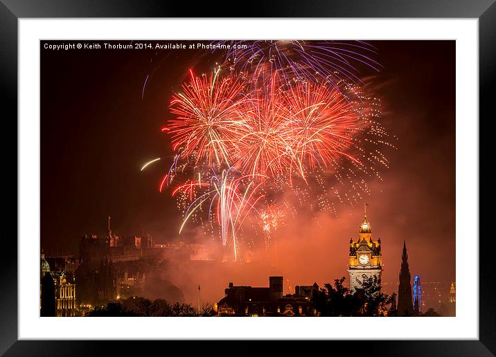 Edinburgh Festival Fireworks Framed Mounted Print by Keith Thorburn EFIAP/b