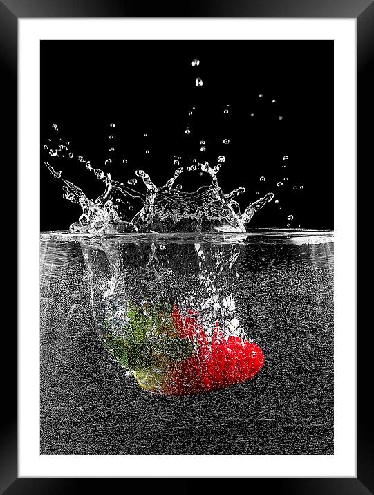 Strawberry Splash Framed Mounted Print by Keith Thorburn EFIAP/b