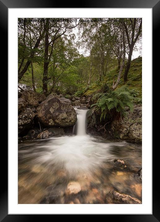 Waterfall At Glen Nievis Framed Mounted Print by Keith Thorburn EFIAP/b