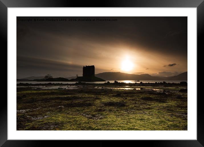 Castle Stalker at Sunset Framed Mounted Print by Keith Thorburn EFIAP/b