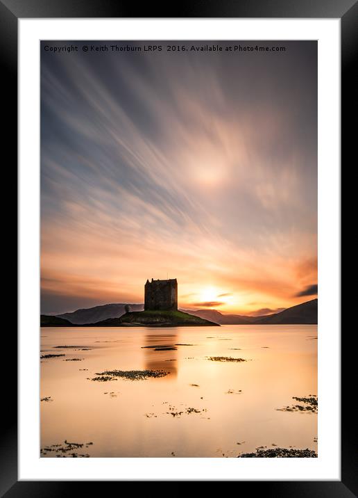Castle Stalker at Sunset Framed Mounted Print by Keith Thorburn EFIAP/b